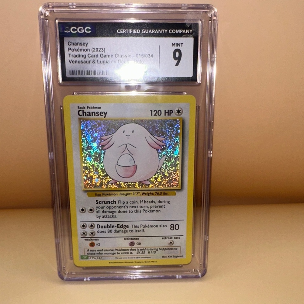 Pokemon Chansey Holographic Yellow Card